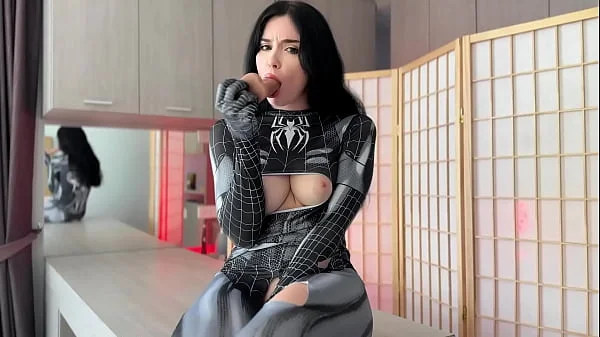 Spider-Girl Masturbates Pussy Dildo till Crazy Orgasm - Hot Cosplay Solo