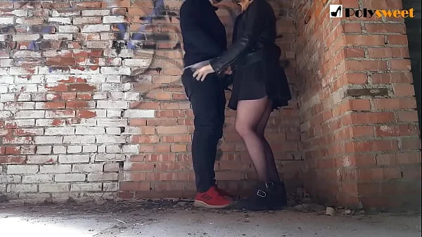 Fucked her BF in an abandoned building (Pegging)