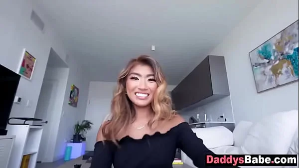 Super cute stepdaughter fucks step daddy to earn cash