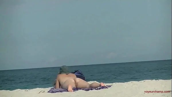 Exhibitionist Wife 491 Pt1 - Hubby Films MILF Heather Sunbathing On The Nude Beach From The Voyeurs POV!  They Just Jerk Off And Cum Next To Her!!!