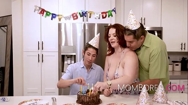 MILF Fucked By Stepson On His Birthday InFront Of Her Husband - Emmy Demur